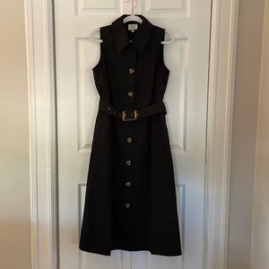 Black Tuckernuck belted canvas midi dress